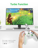 Winkoo Manette PC PS3 sans Fil Rechargeable, 9013PRO Manette Switch Pro sans Fil Bluetooth, Manette PC pour Téléphones Android iOS, Android TV Box et Tesla, Blanc Vert
