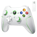 Winkoo Manette PC PS3 sans Fil Rechargeable, 9013PRO Manette Switch Pro sans Fil Bluetooth, Manette PC pour Téléphones Android iOS, Android TV Box et Tesla, Blanc Vert