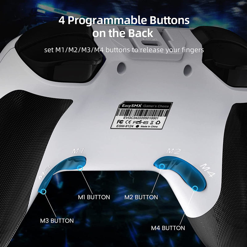 Manette WINKOO Pro Switch-Lite-OLED Bluetooth-Programmable-Turbo-Double Moteur-Joystick PC-Steam-Téléphone iOS Android Blanc