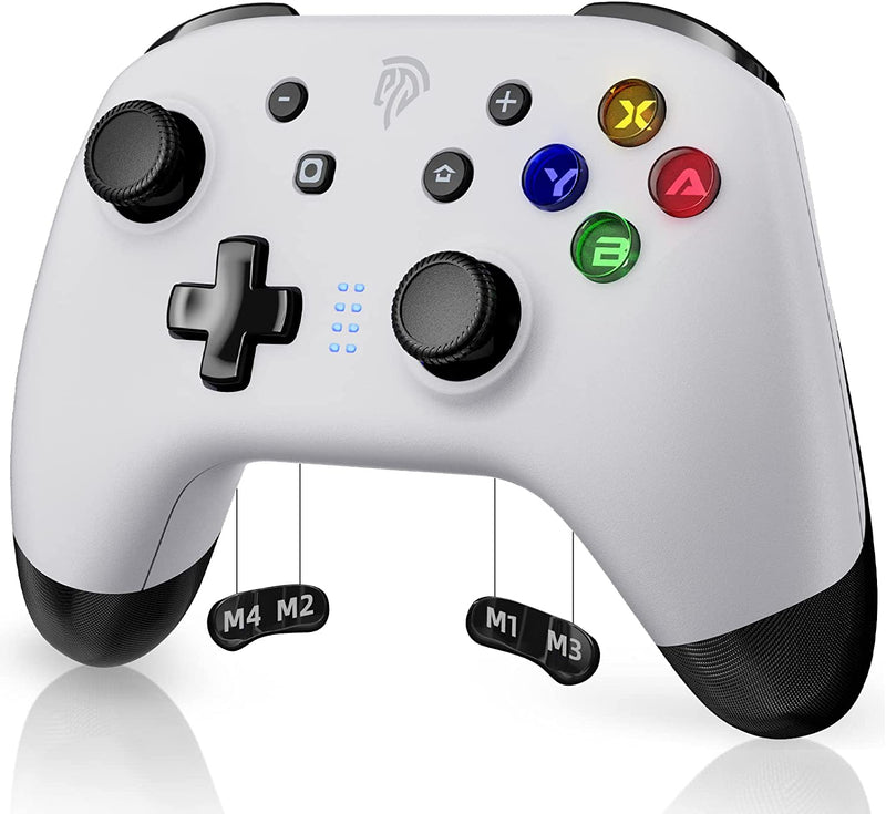 Manette WINKOO Pro Switch-Lite-OLED Bluetooth-Programmable-Turbo-Double Moteur-Joystick PC-Steam-Téléphone iOS Android Blanc