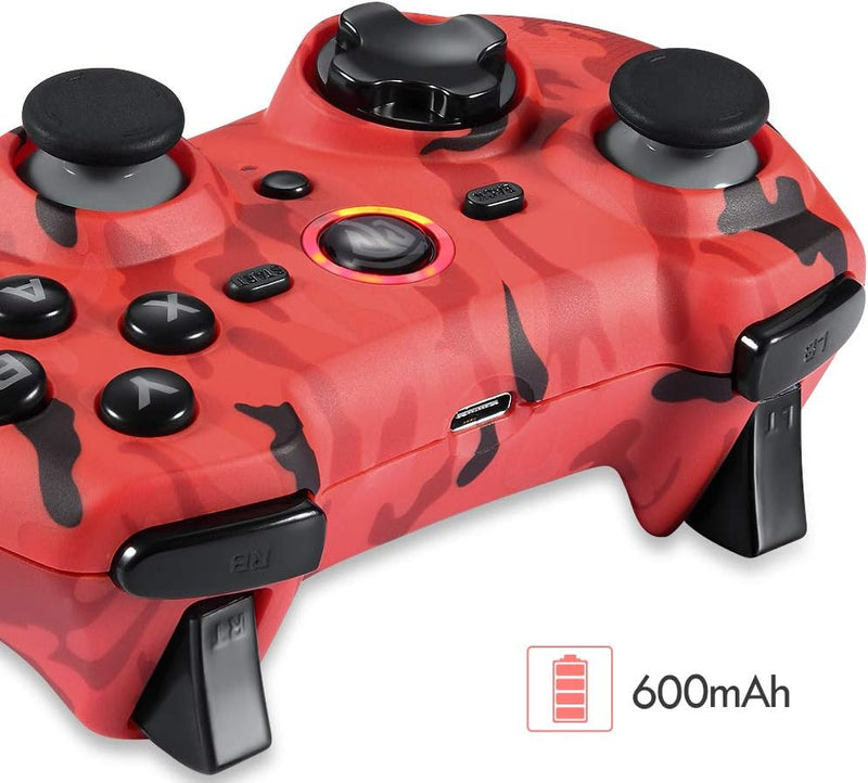 Manette WINKOO Pro Switch-Lite-OLED Bluetooth-Turbo-Double Moteur-Joystick PC-Steam-Téléphone iOS Android Came Rouge