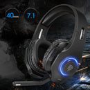 Casque Gamer Filaire, avec LED, Anti-Bruit, Son Stéréo Surround 7.1.