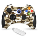 Manette PC sans Fil, Manette PC Connectée par USB, Manette PS3 avec Double Vibration et Turbo, Compatible pour PC et PS3 - Camouflage Jaune