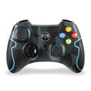 Manette PC/PS3 Sans Fil, Manette de Jeu avec Double Vibrations pour PC PS3, Camouflage Bleu