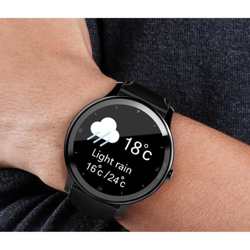 Montre connectée Bracelet Fitness, Moniteur de fréquence cardiaque IP68 Moniteur de sommeil étanche Écran tactile complet