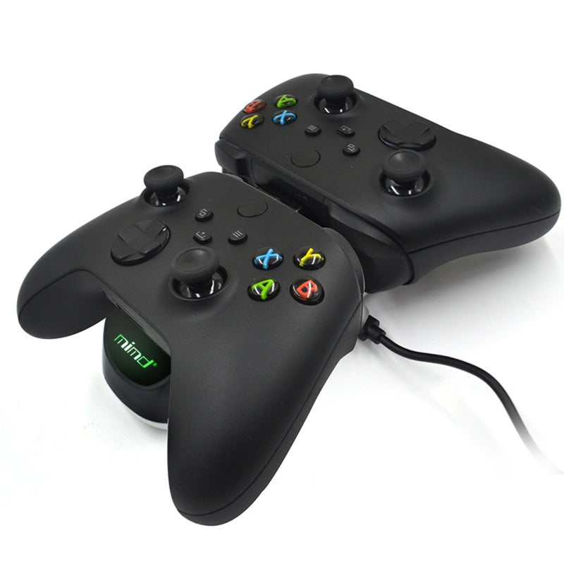 Station de charge, Socle de charge double pour manettes de Xbox - Noir brillant