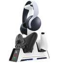 Station de chargement, Socle de chargement pour 2 manettes avec repose casque pour PS5/Xbox/PC