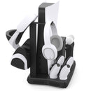 Support vertical multifonctionnel 9 en 1 pour console PS5, ventilateur de refroidissement avec socle de chargeur, support de casque