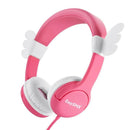CASQUE AUDIO ENFANT AVEC LIMITEUR DE VOLUME, CASQUE DE PROTECTION OREILLES CONFORTABLE POUR ENFANT 3-12 ANS WING ROSE