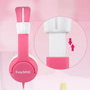 CASQUE AUDIO ENFANT AVEC LIMITEUR DE VOLUME, CASQUE DE PROTECTION OREILLES CONFORTABLE POUR ENFANT 3-12 ANS WING ROSE