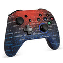 manette de jeu universelle sans fil bluetooth pour nintendo switch pro lite pc couleur rouge bleu binaire vue de haut en trois quart gauche